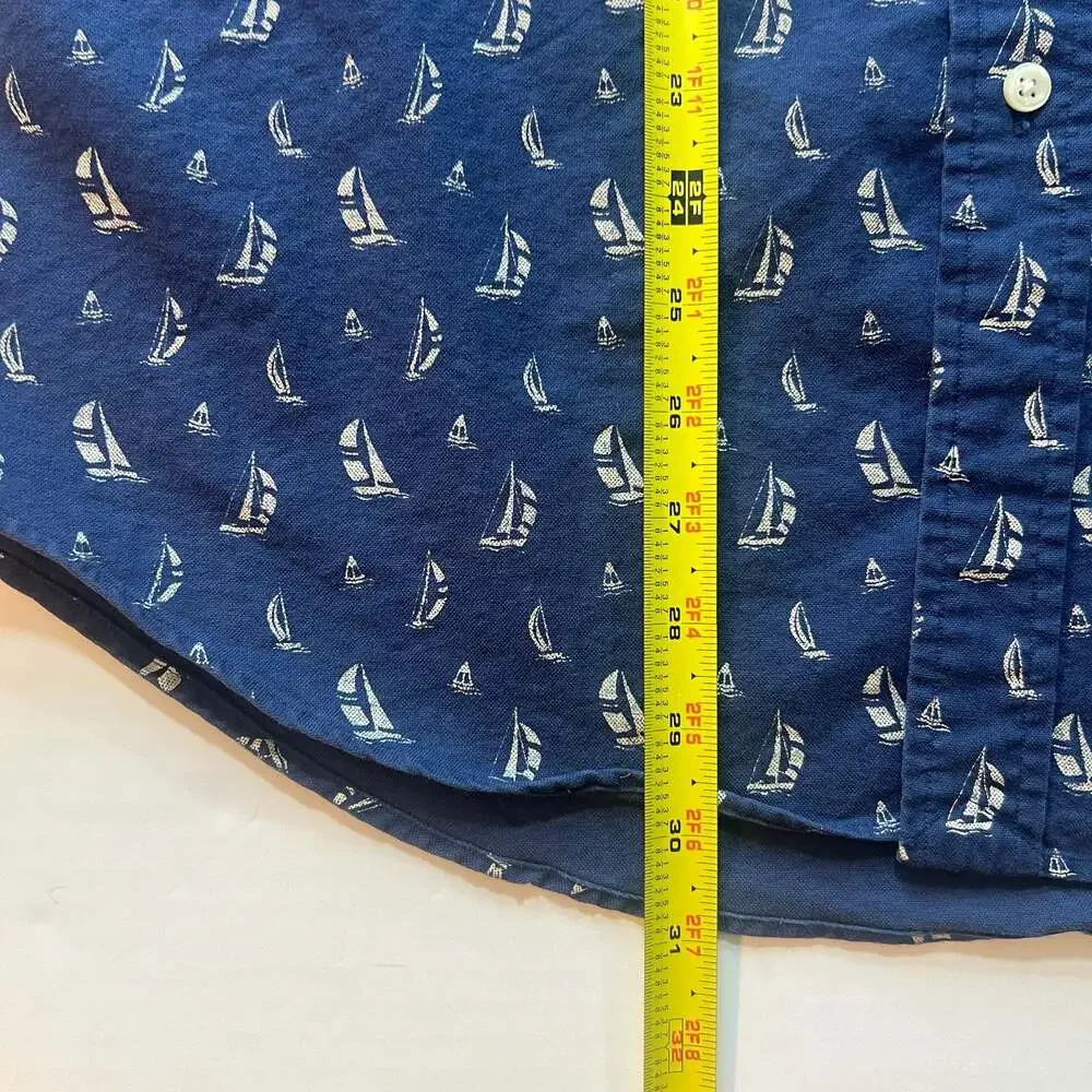 Polo Ralph Lauren Short Sleeve Button Down Shirt w All-Over Sailboat Print Large